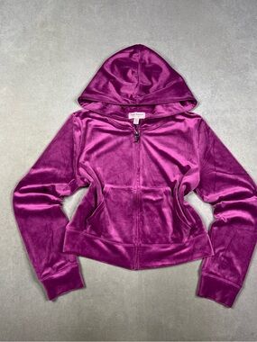 Juicy Couture Fuchsia Velour Zip-Up Hoodie